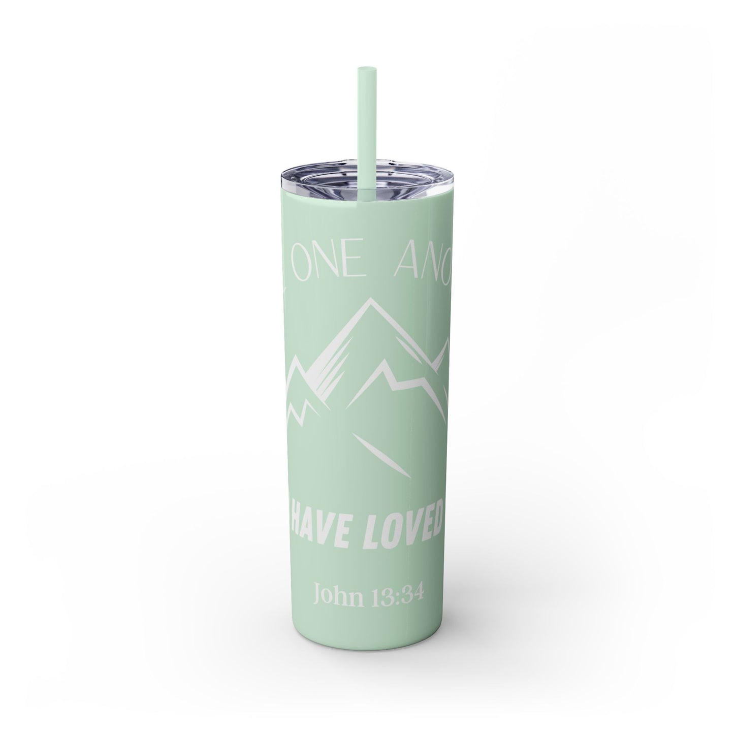 JOHN 13:34 SKINNY TUMBLER WITH STRAW, 20oz