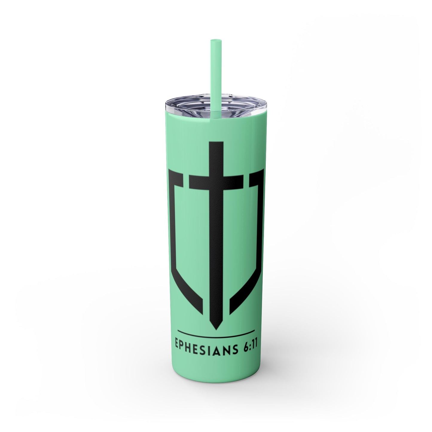 EPHESIANS 6:11 SKINNY TUMBLER WITH STRAW, 20oz
