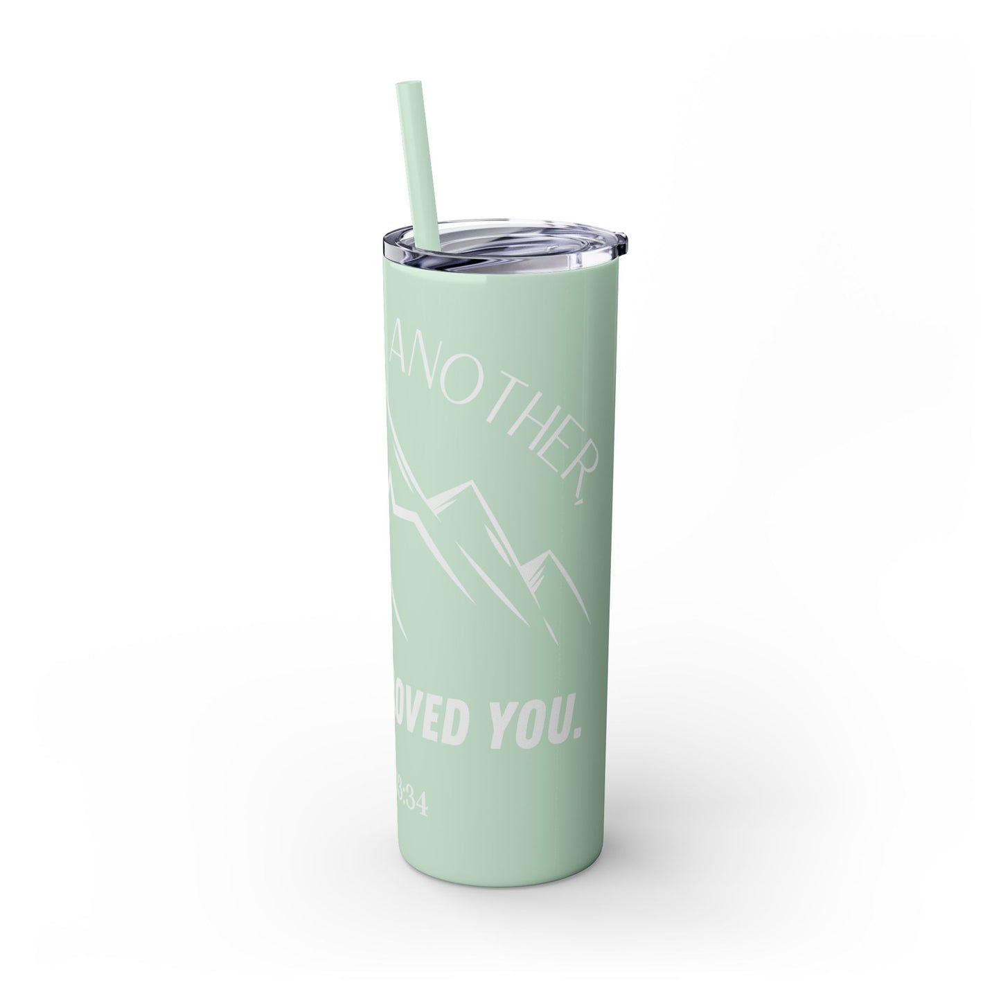 JOHN 13:34 SKINNY TUMBLER WITH STRAW, 20oz