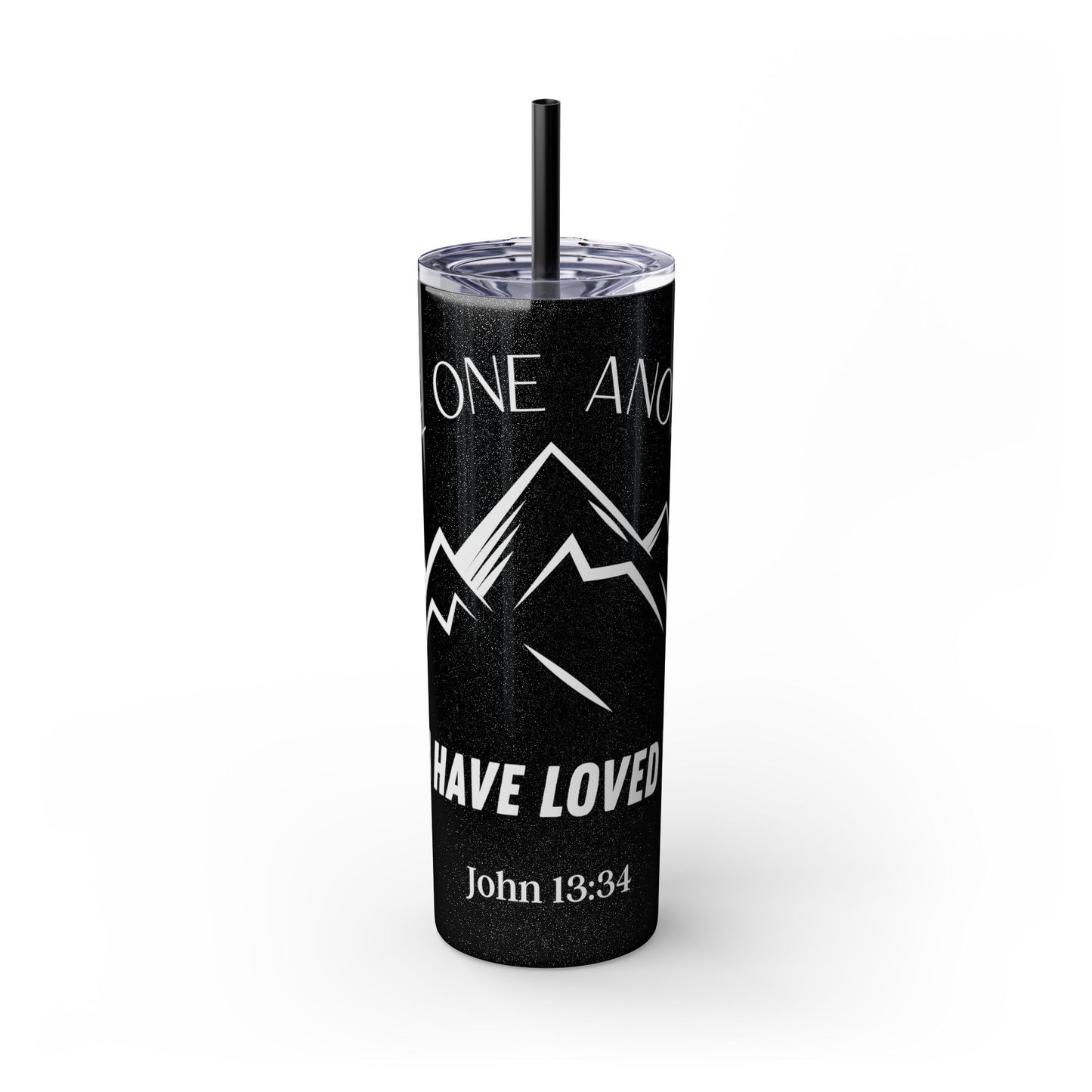 JOHN 13:34 SKINNY TUMBLER WITH STRAW, 20oz