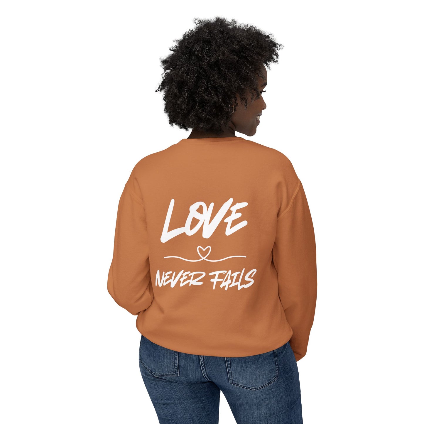 1 CORINTHIANS 13:8 CREWNECK