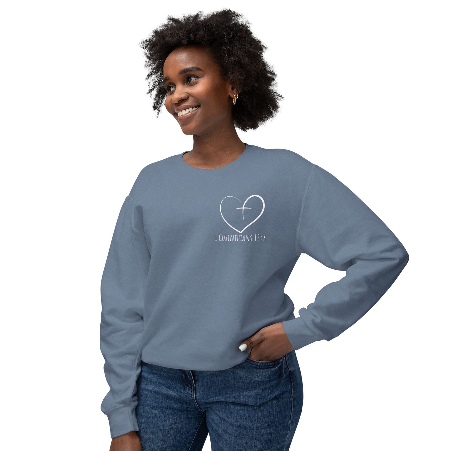 1 CORINTHIANS 13:8 CREWNECK