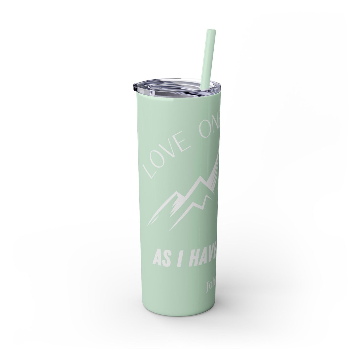JOHN 13:34 SKINNY TUMBLER WITH STRAW, 20oz