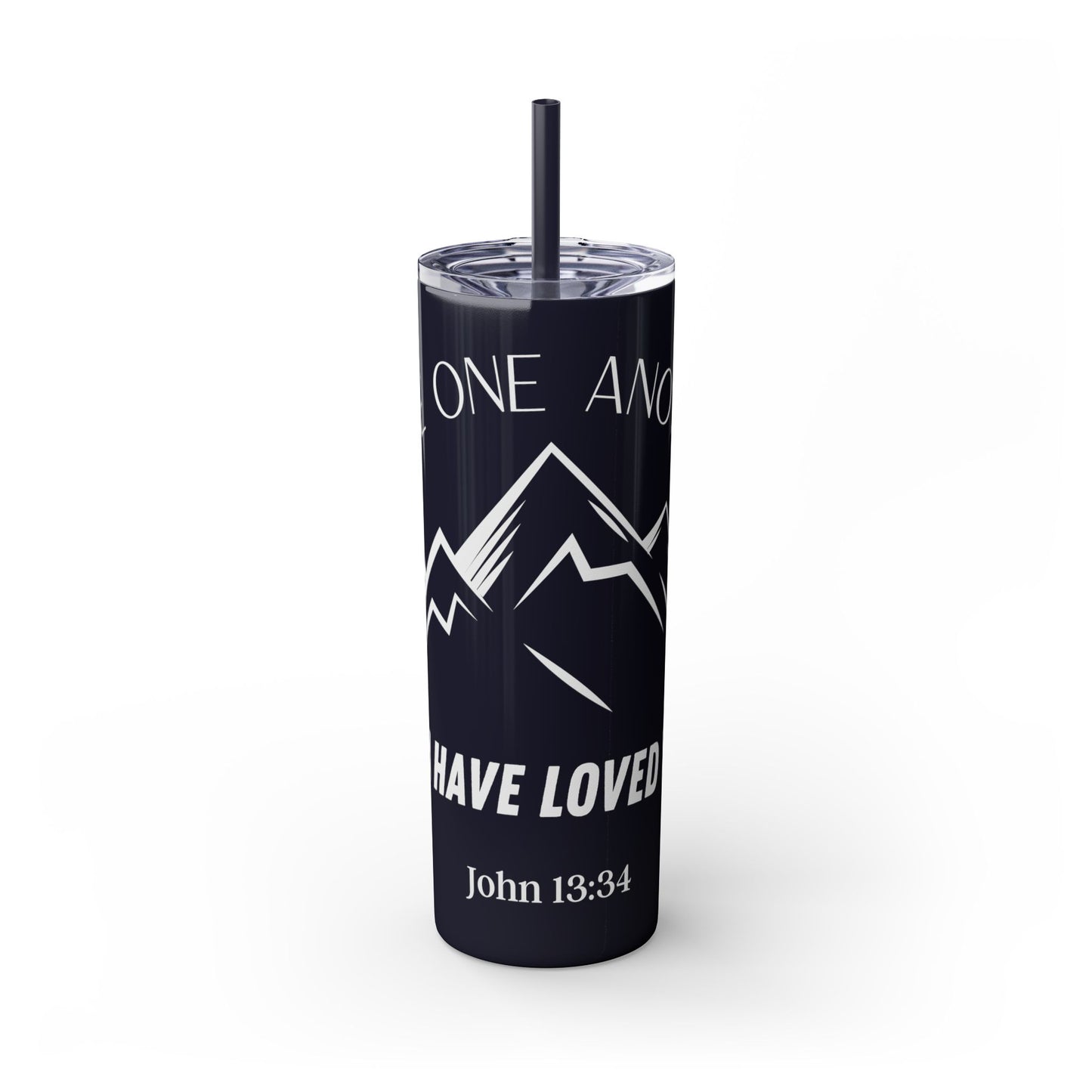 JOHN 13:34 SKINNY TUMBLER WITH STRAW, 20oz