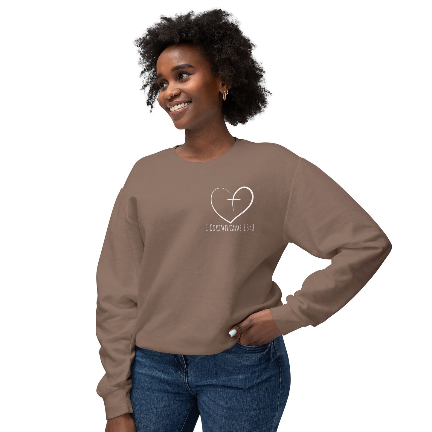 1 CORINTHIANS 13:8 CREWNECK