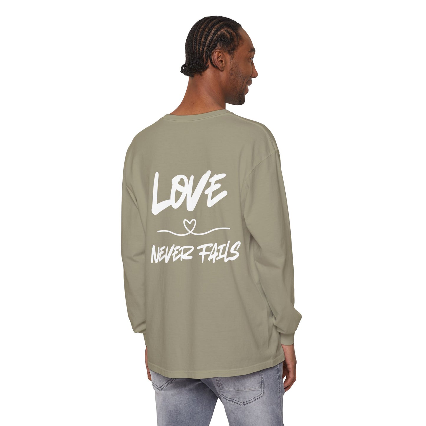 1 CORINTHIANS 13:8 LONG-SLEEVE SHIRT