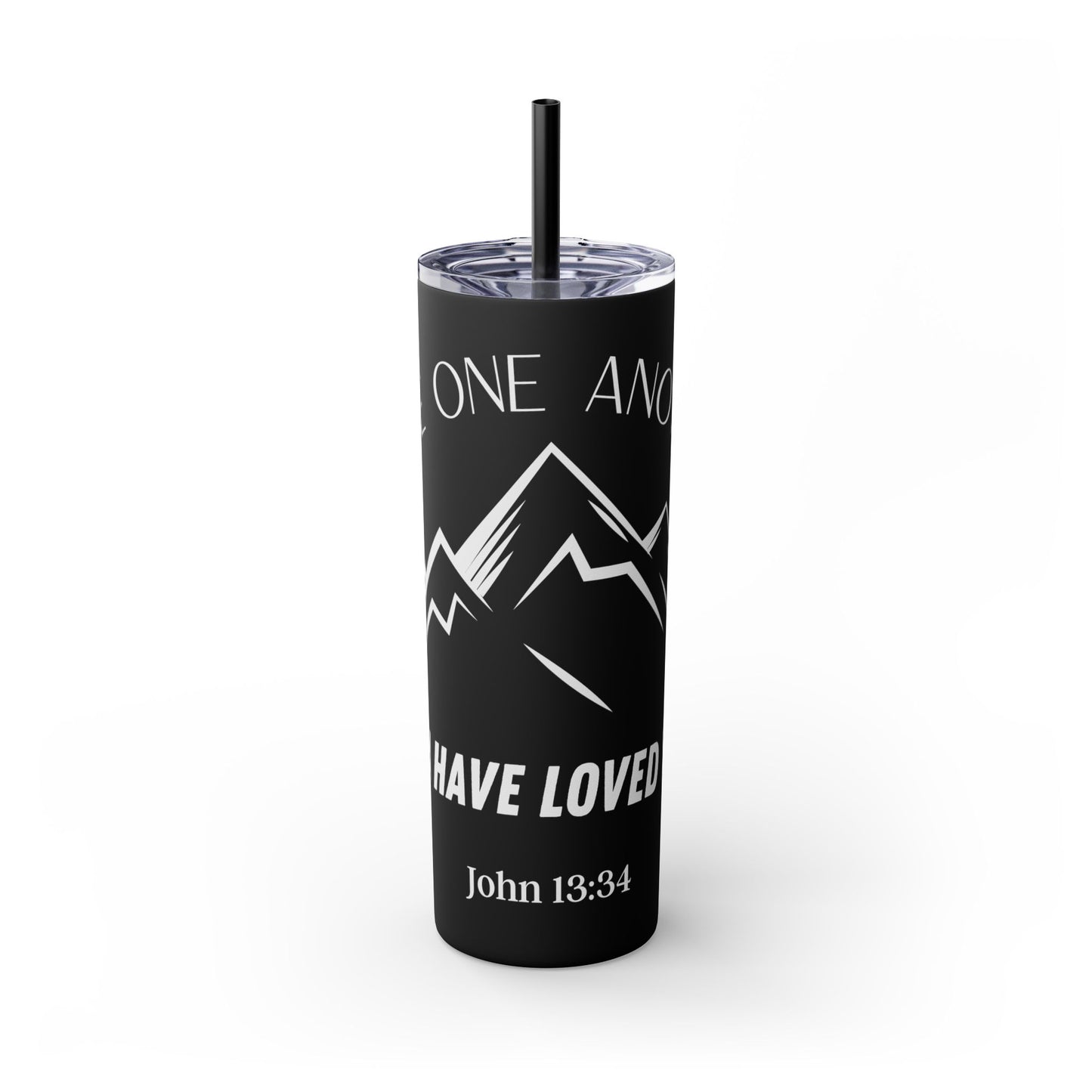 JOHN 13:34 SKINNY TUMBLER WITH STRAW, 20oz