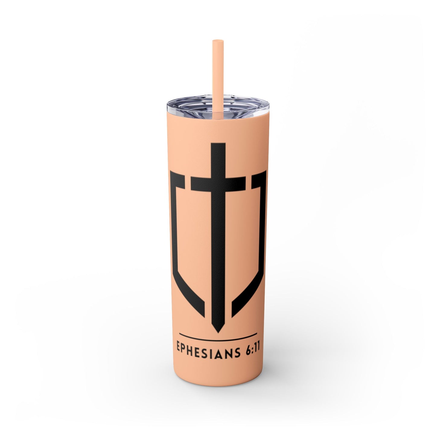 EPHESIANS 6:11 SKINNY TUMBLER WITH STRAW, 20oz
