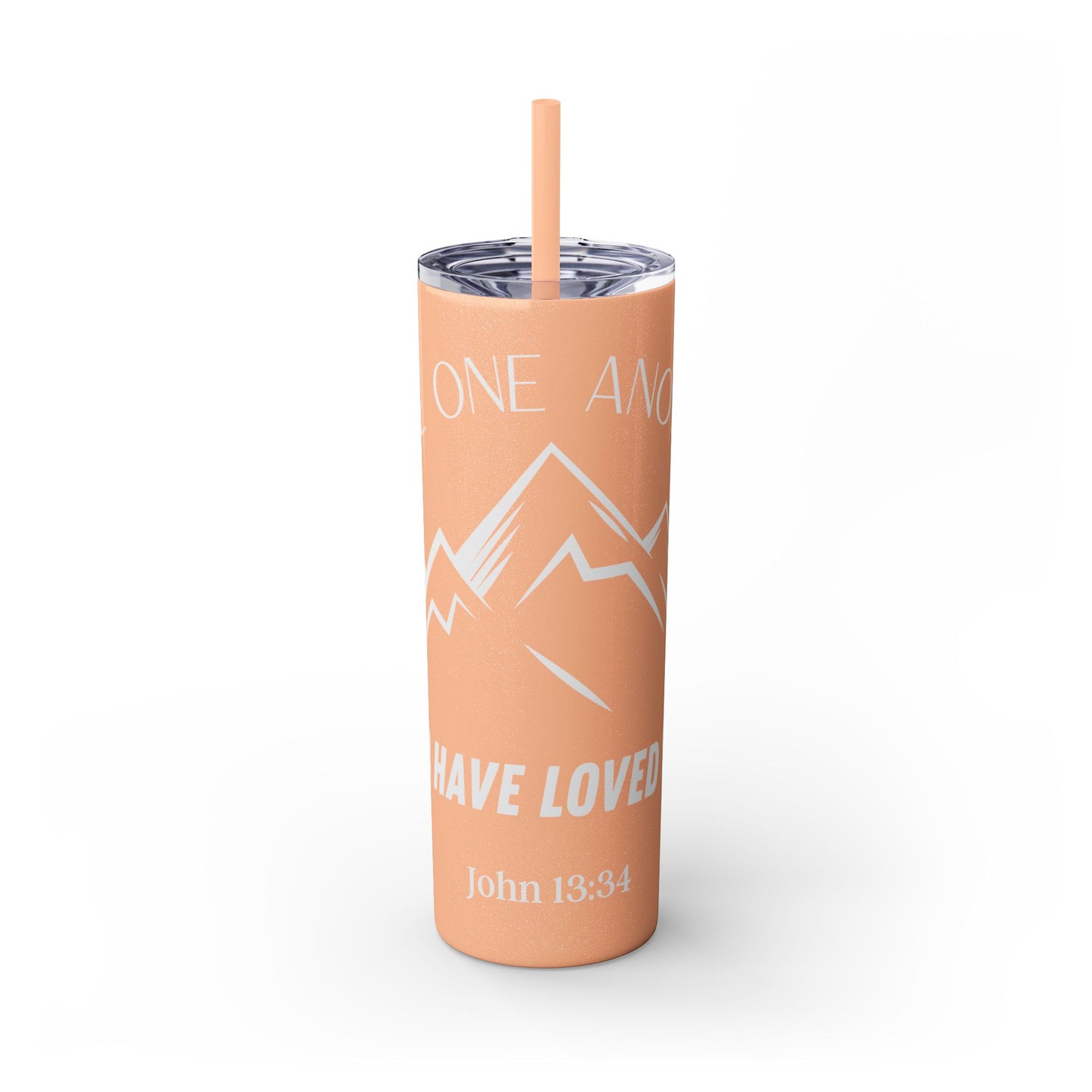 JOHN 13:34 SKINNY TUMBLER WITH STRAW, 20oz