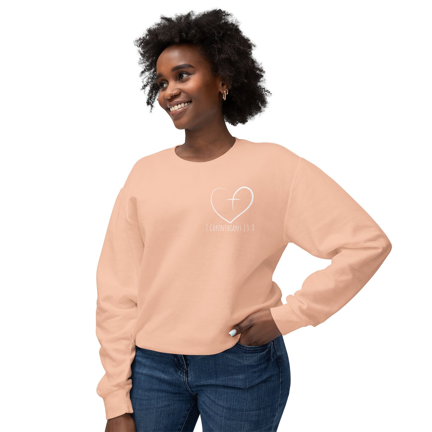 1 CORINTHIANS 13:8 CREWNECK