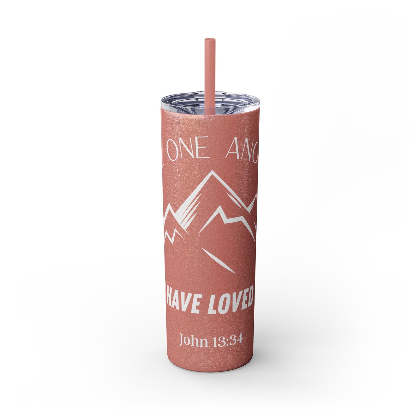 JOHN 13:34 SKINNY TUMBLER WITH STRAW, 20oz