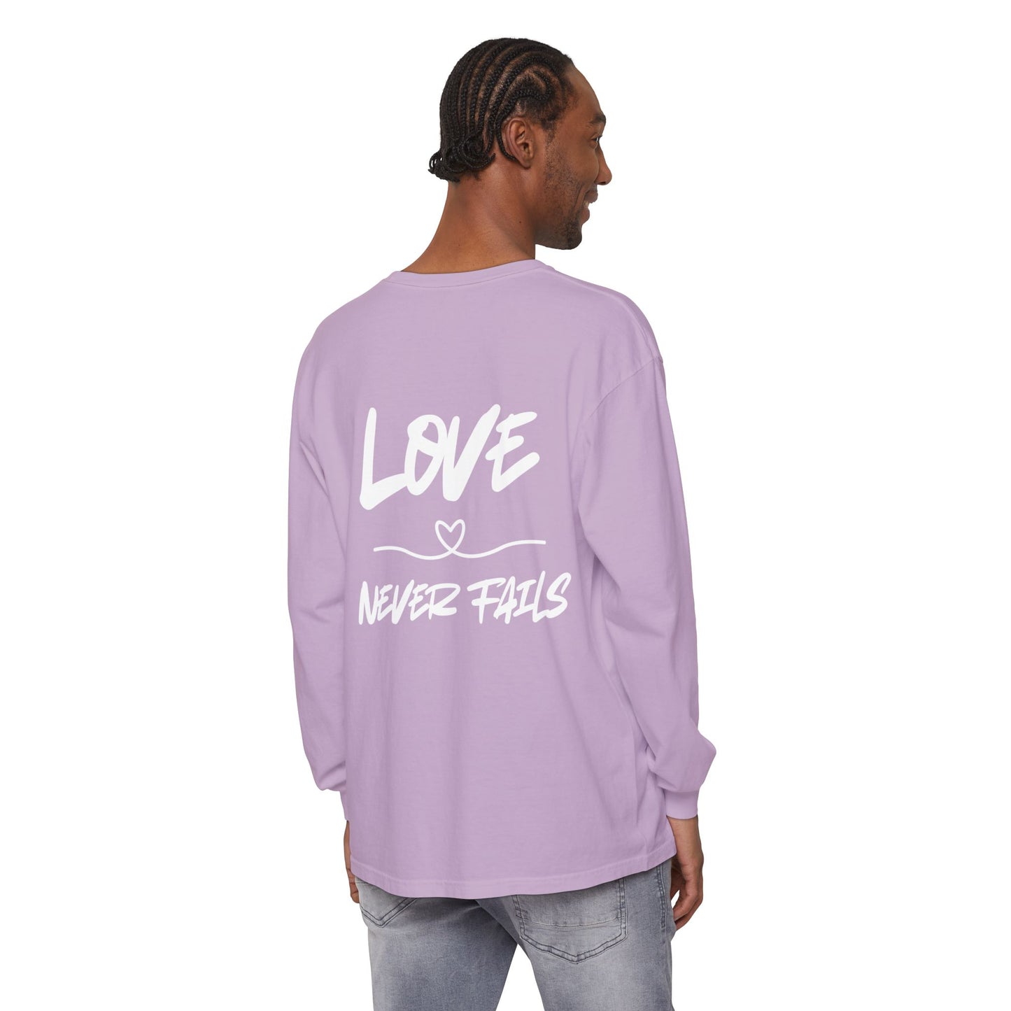 1 CORINTHIANS 13:8 LONG-SLEEVE SHIRT
