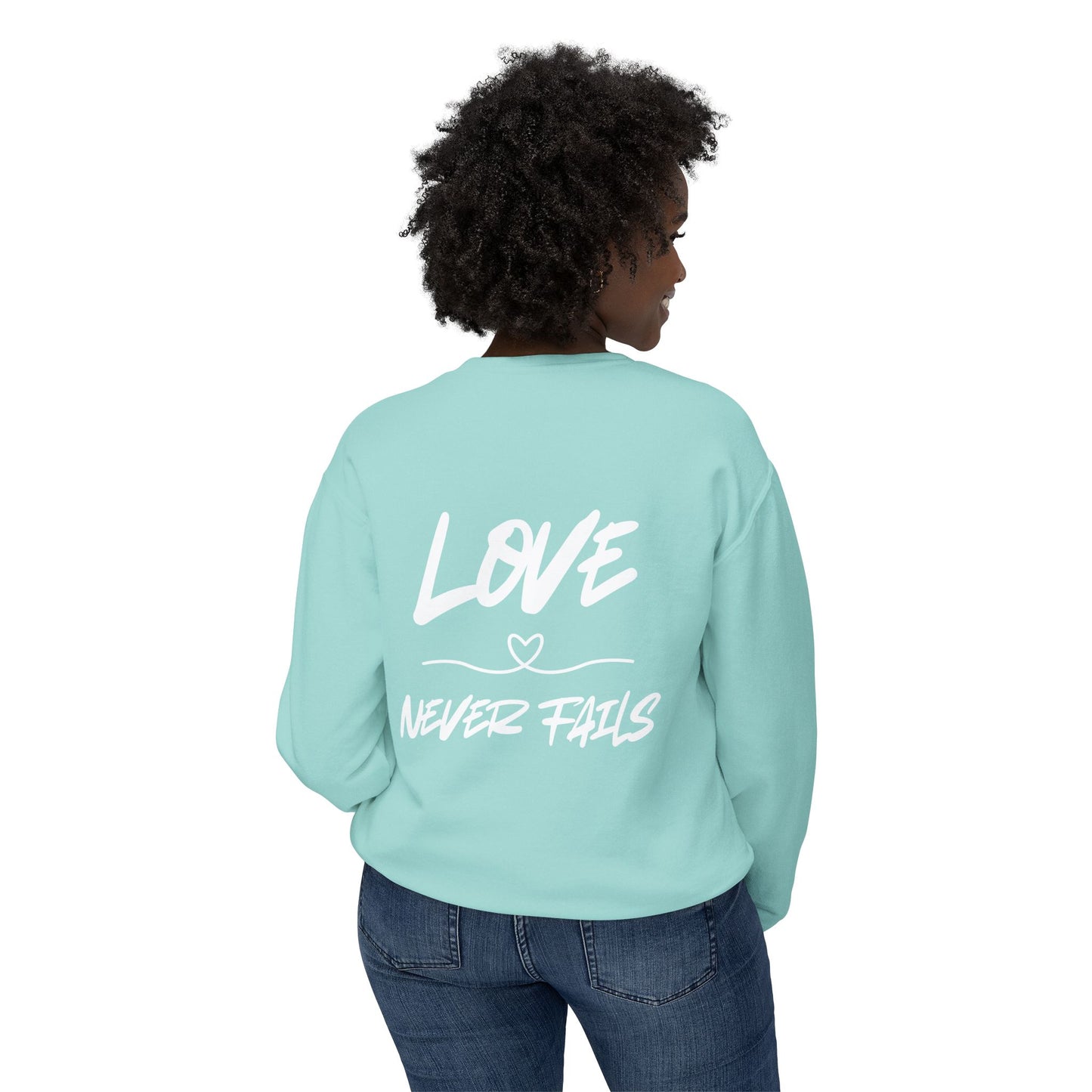 1 CORINTHIANS 13:8 CREWNECK