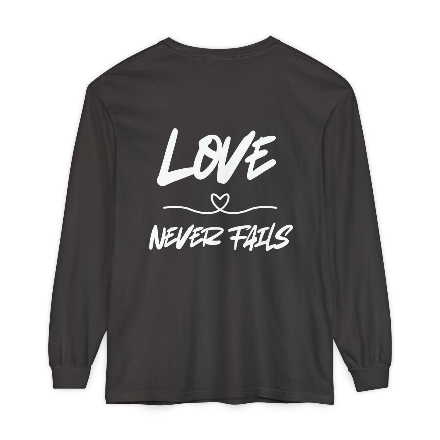 1 CORINTHIANS 13:8 LONG-SLEEVE SHIRT