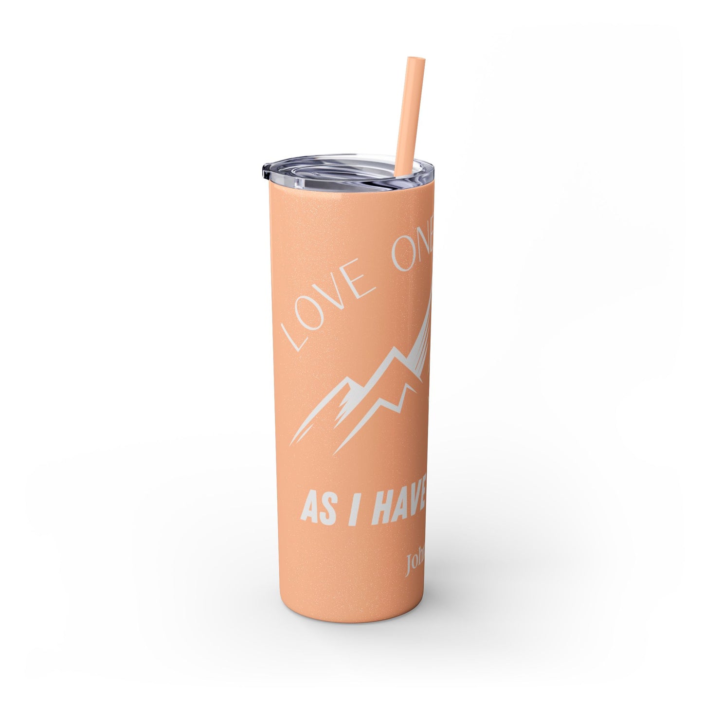 JOHN 13:34 SKINNY TUMBLER WITH STRAW, 20oz