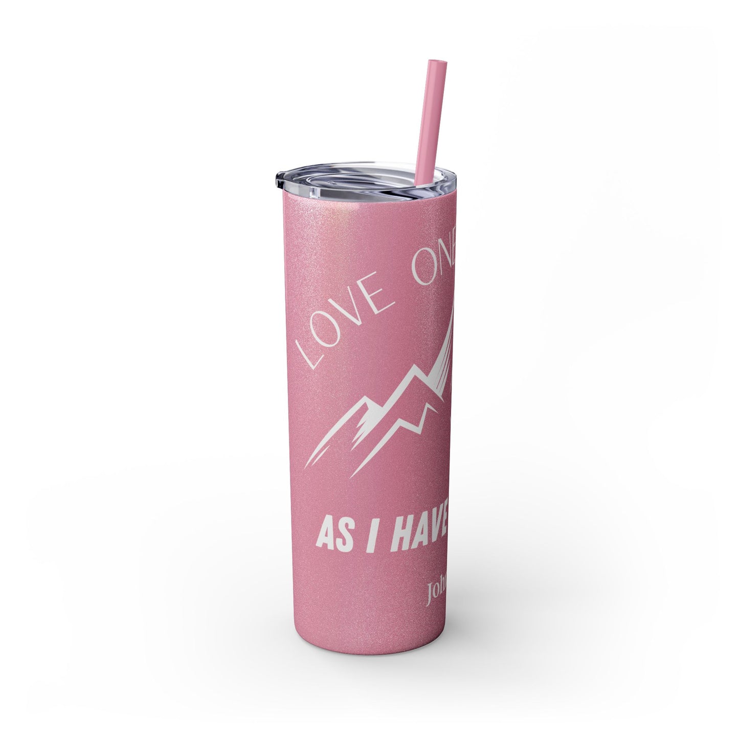 JOHN 13:34 SKINNY TUMBLER WITH STRAW, 20oz