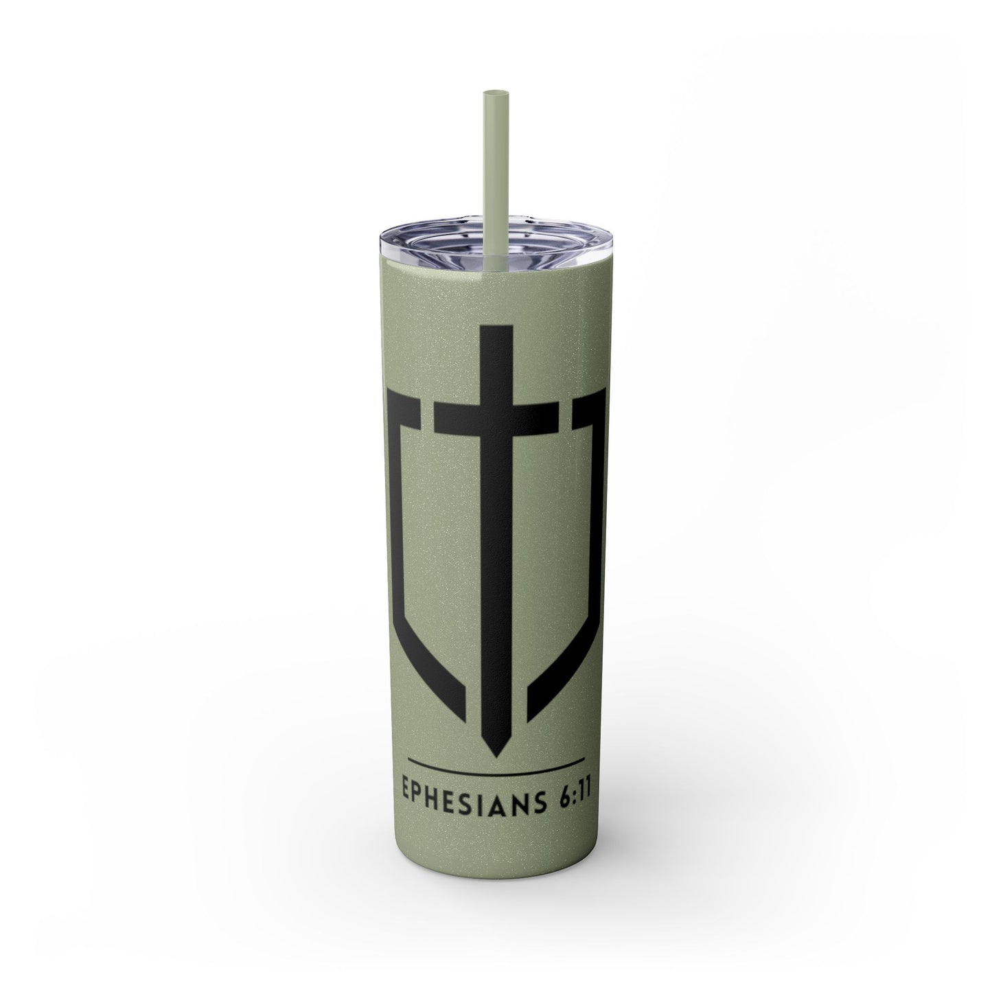 EPHESIANS 6:11 SKINNY TUMBLER WITH STRAW, 20oz