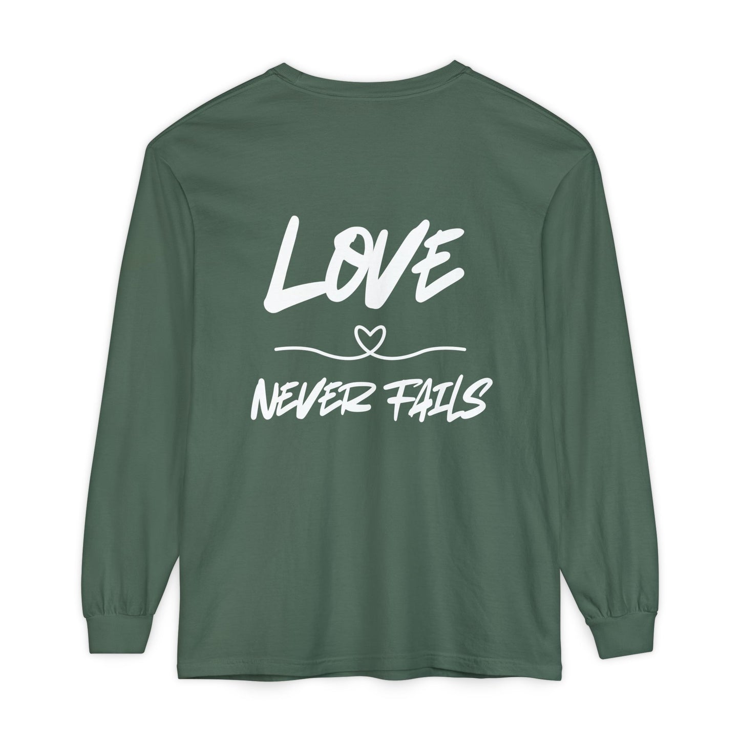 1 CORINTHIANS 13:8 LONG-SLEEVE SHIRT