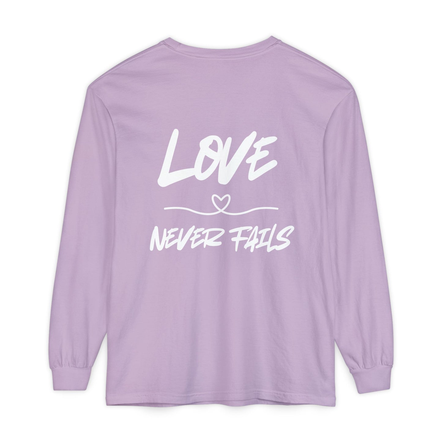1 CORINTHIANS 13:8 LONG-SLEEVE SHIRT