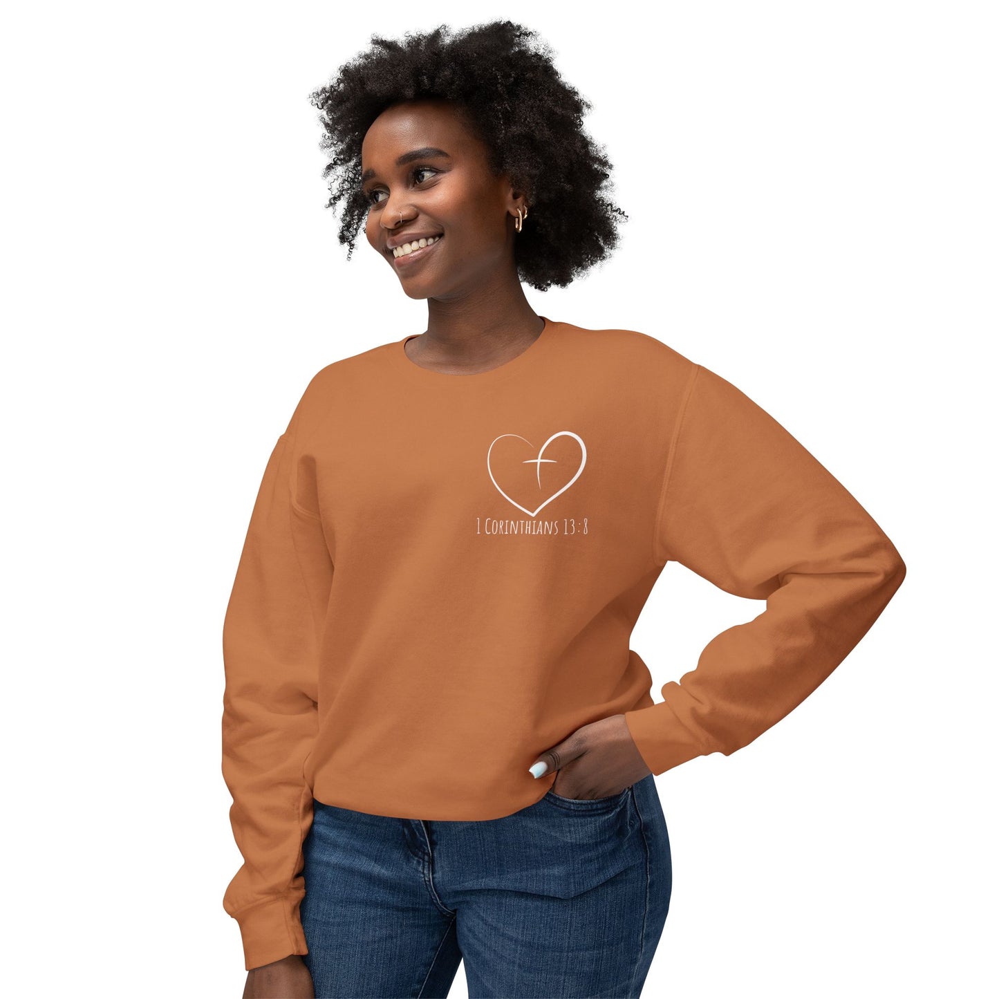 1 CORINTHIANS 13:8 CREWNECK