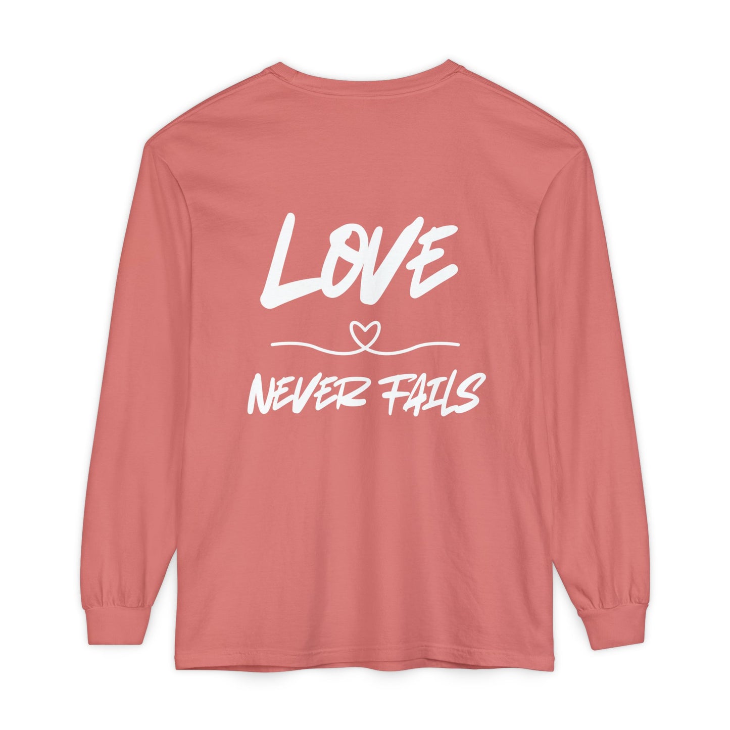 1 CORINTHIANS 13:8 LONG-SLEEVE SHIRT