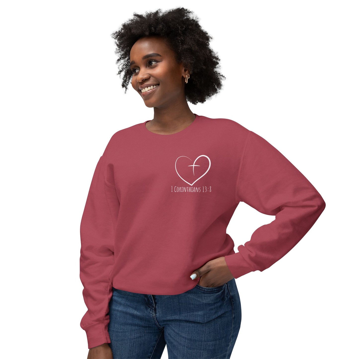 1 CORINTHIANS 13:8 CREWNECK