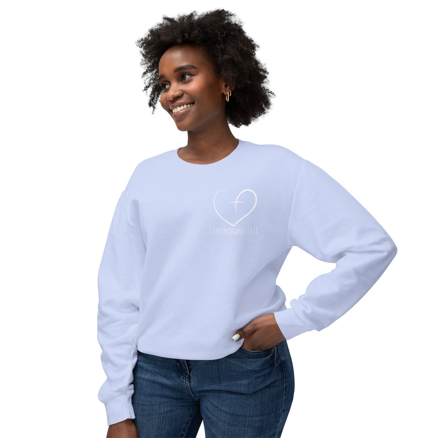 1 CORINTHIANS 13:8 CREWNECK