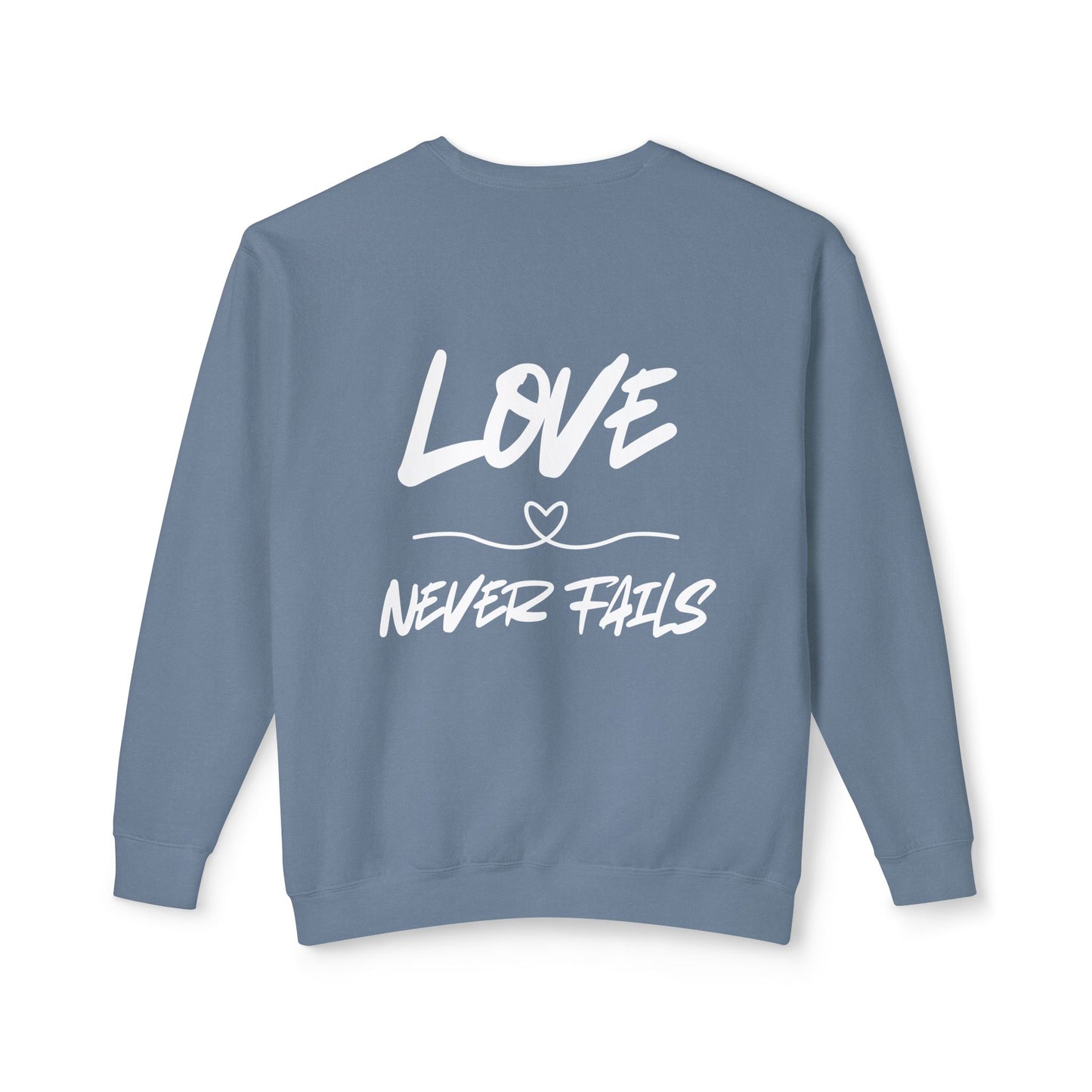 1 CORINTHIANS 13:8 CREWNECK