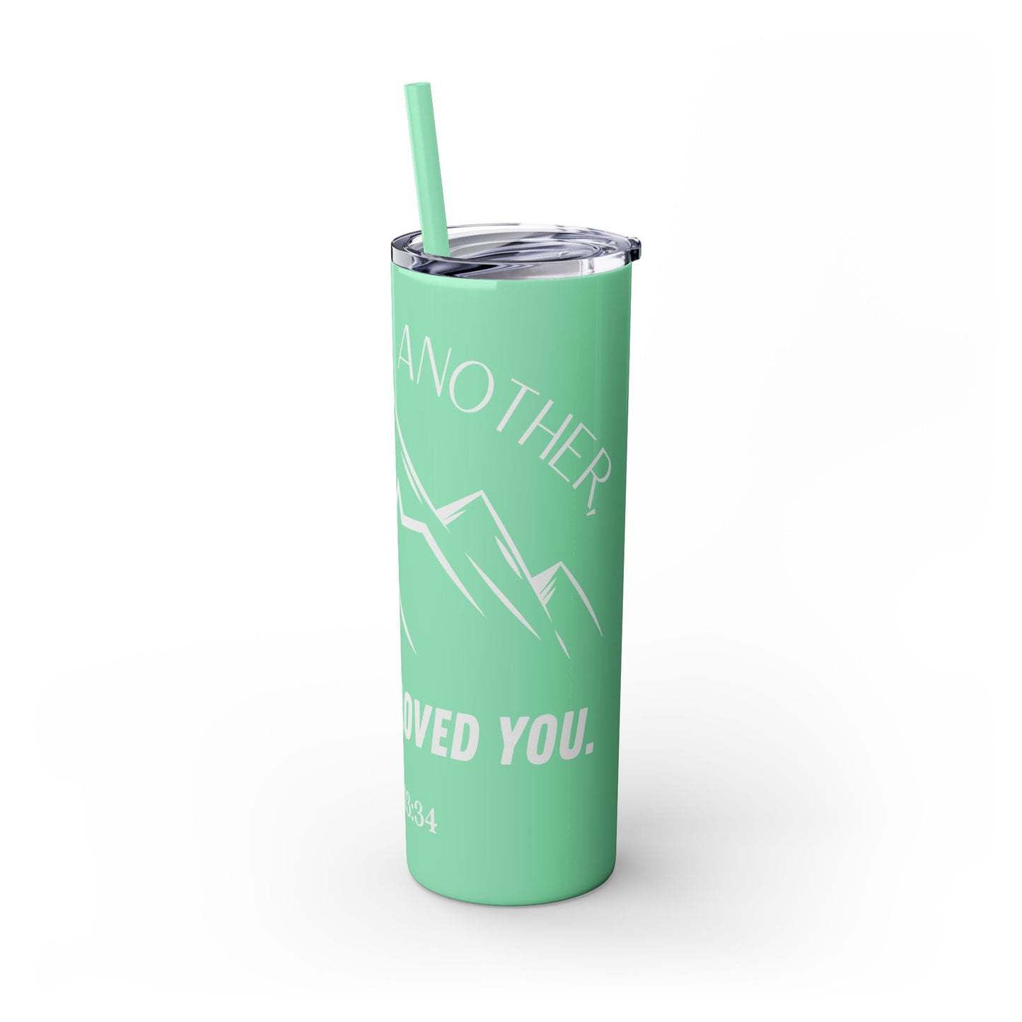 JOHN 13:34 SKINNY TUMBLER WITH STRAW, 20oz