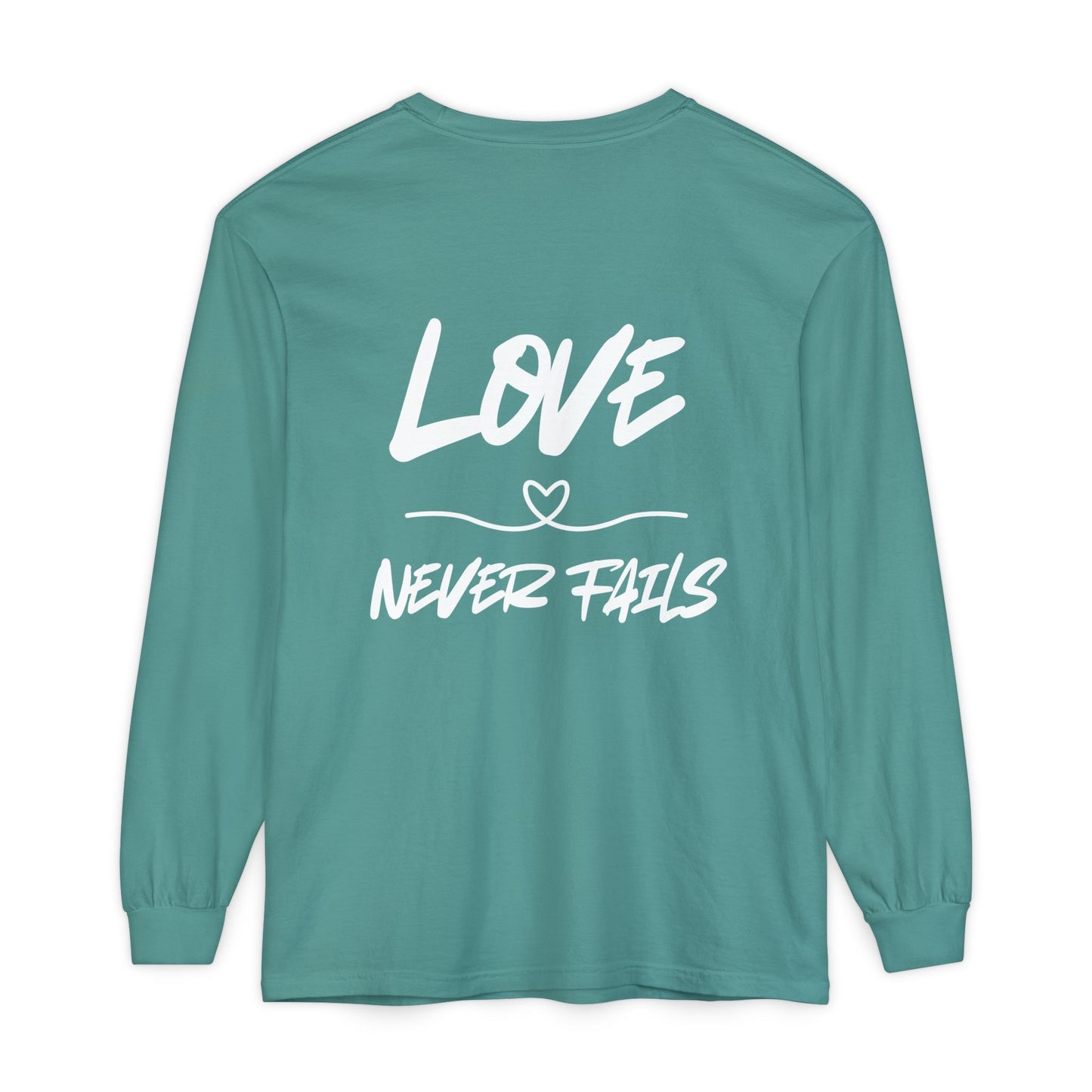 1 CORINTHIANS 13:8 LONG-SLEEVE SHIRT