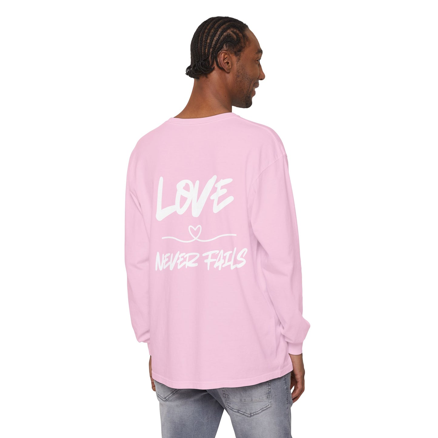 1 CORINTHIANS 13:8 LONG-SLEEVE SHIRT