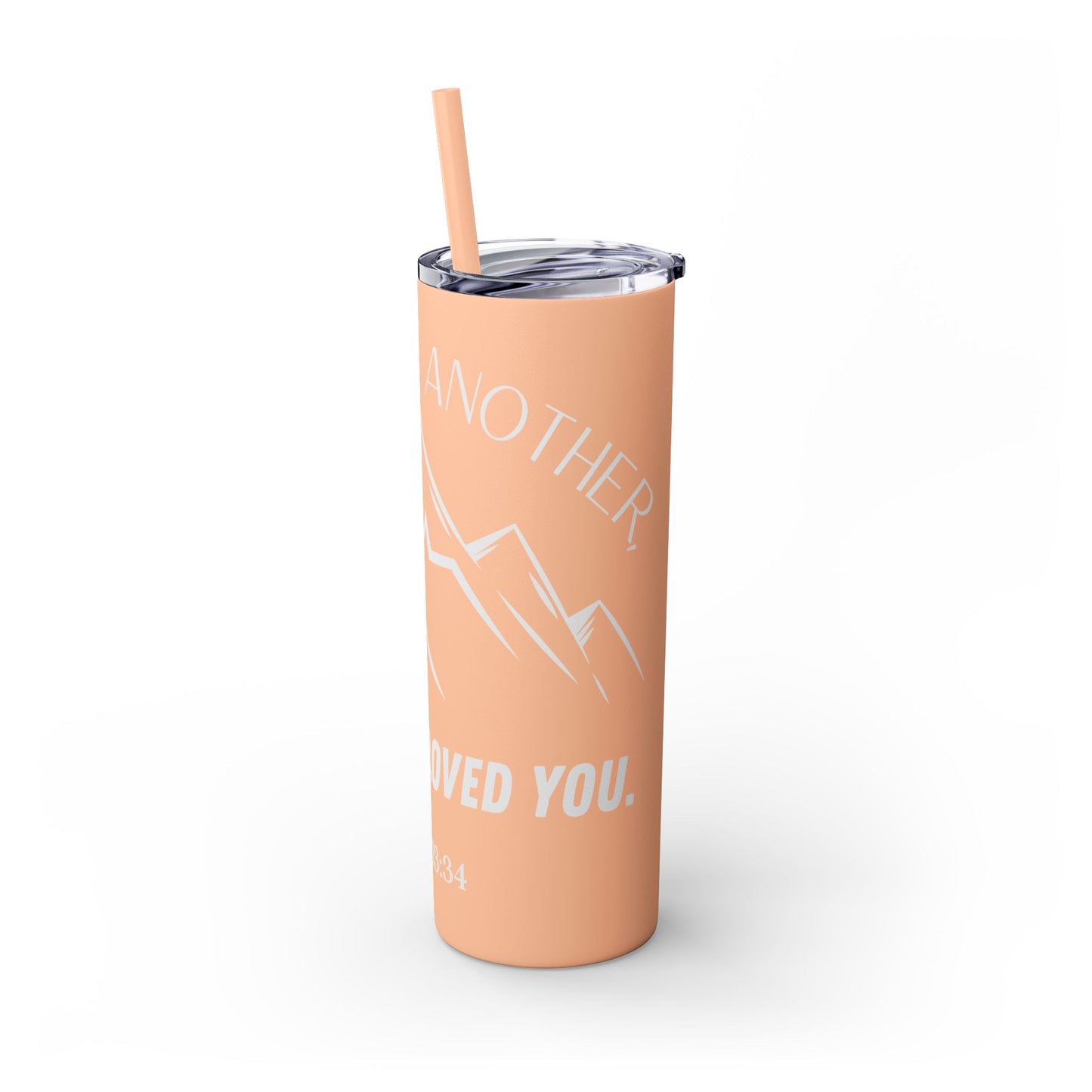 JOHN 13:34 SKINNY TUMBLER WITH STRAW, 20oz