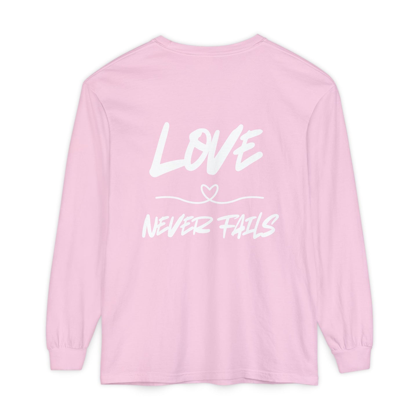 1 CORINTHIANS 13:8 LONG-SLEEVE SHIRT