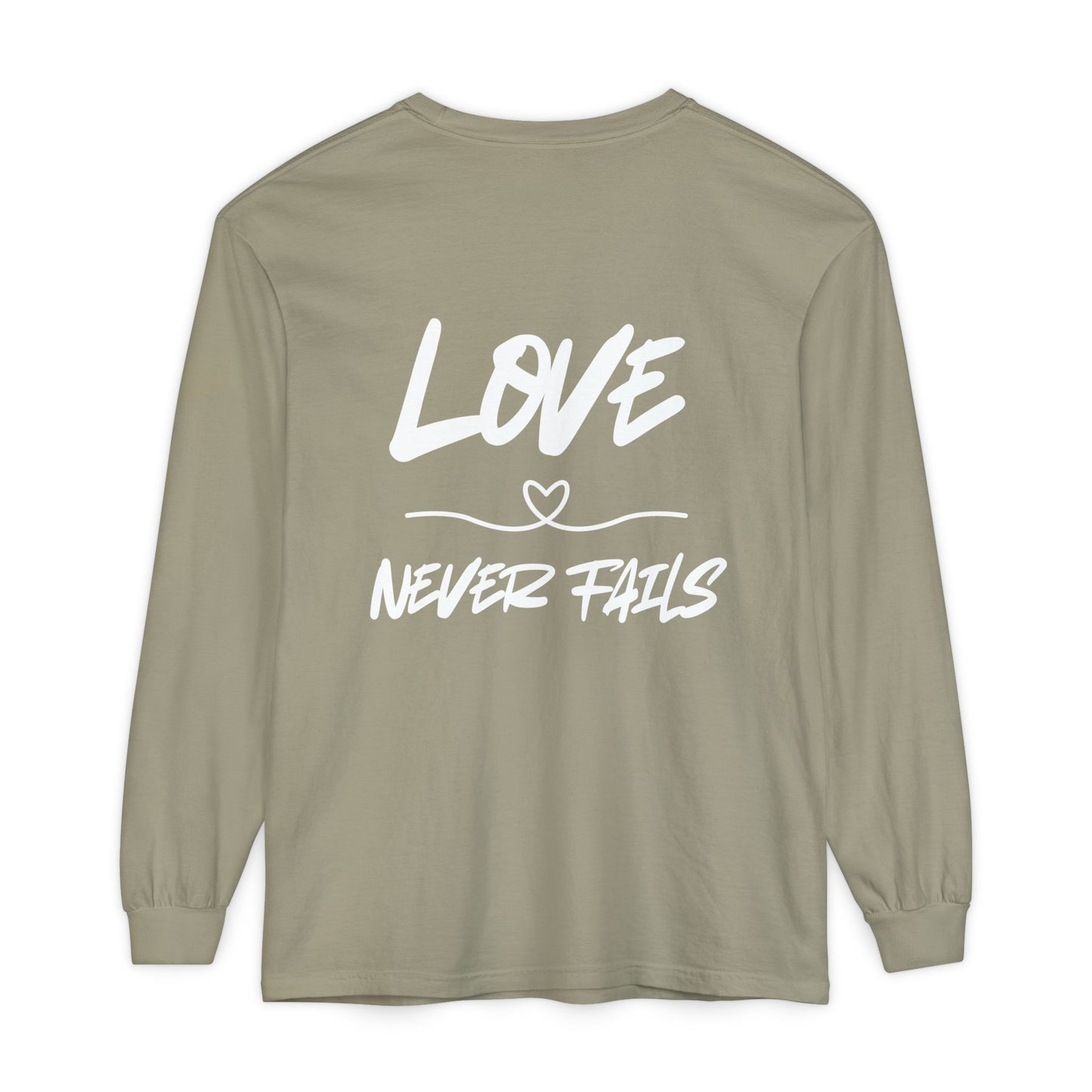 1 CORINTHIANS 13:8 LONG-SLEEVE SHIRT