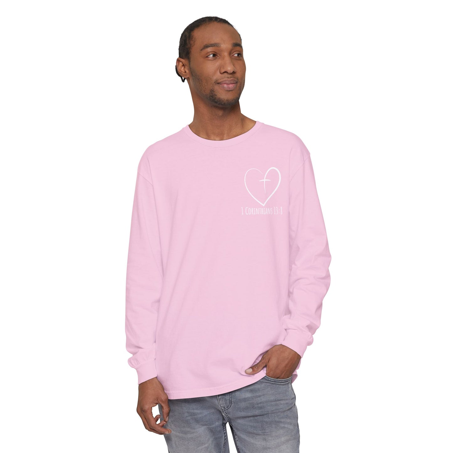1 CORINTHIANS 13:8 LONG-SLEEVE SHIRT