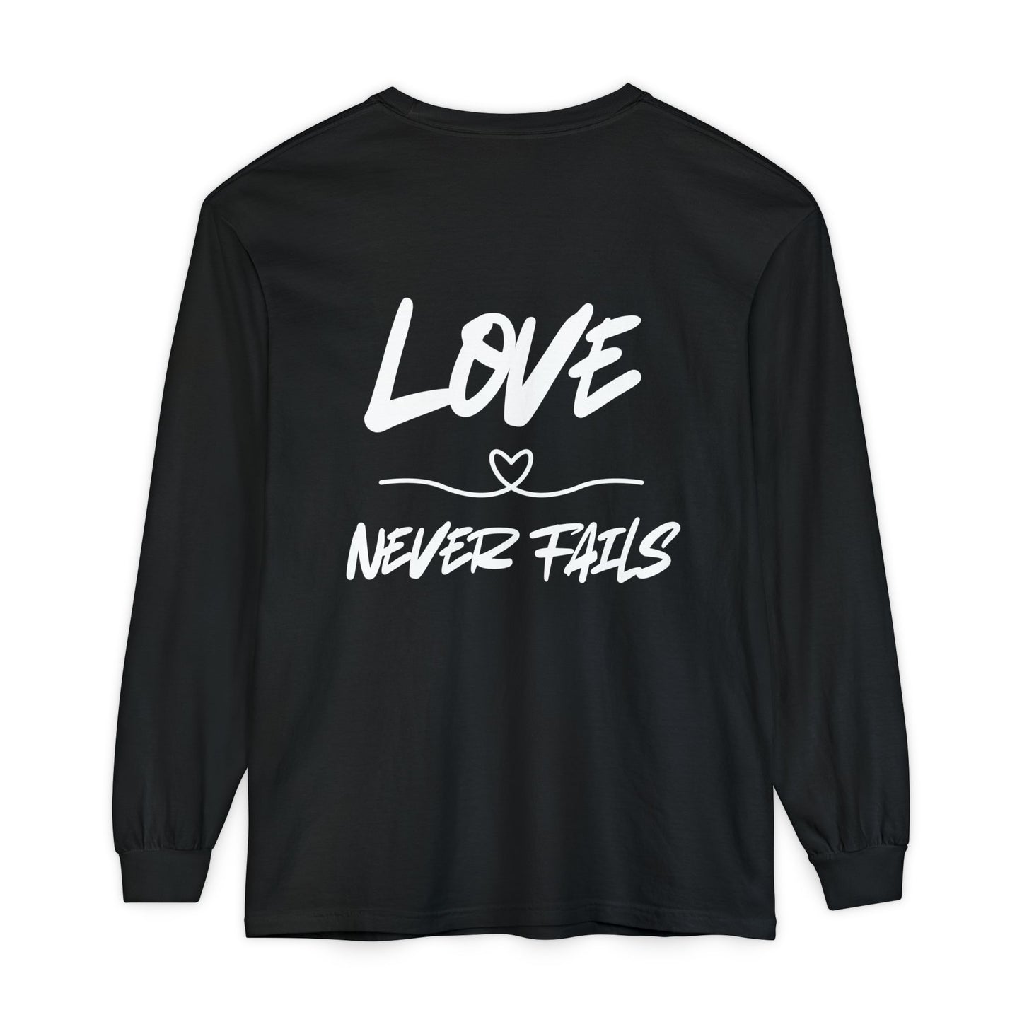 1 CORINTHIANS 13:8 LONG-SLEEVE SHIRT