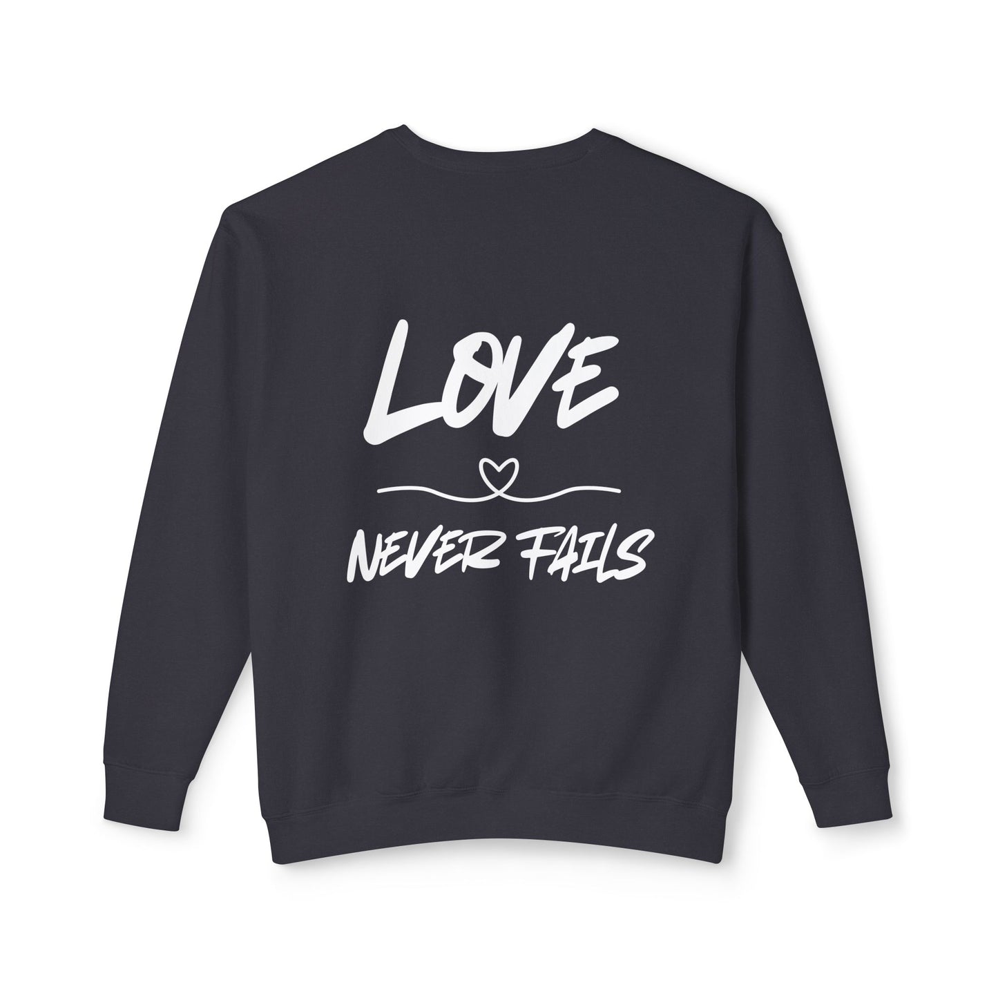 1 CORINTHIANS 13:8 CREWNECK