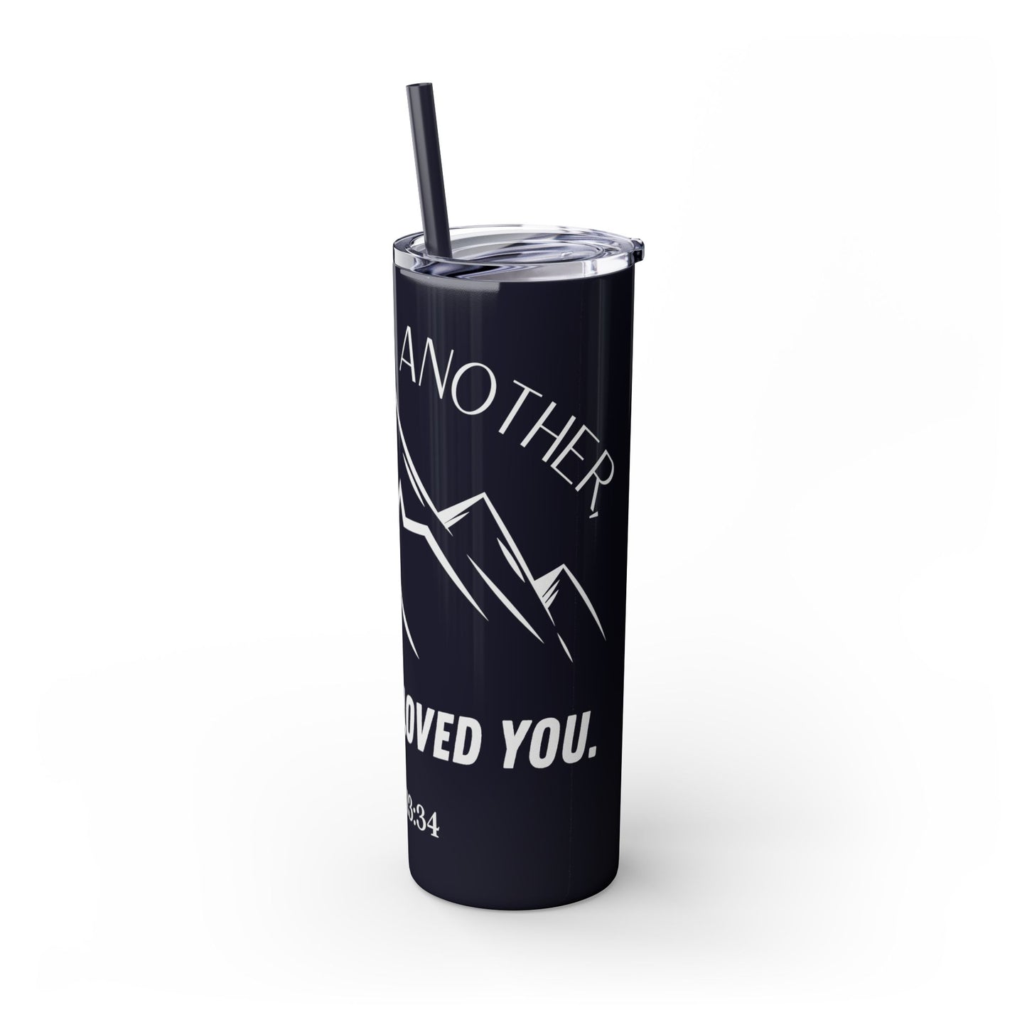 JOHN 13:34 SKINNY TUMBLER WITH STRAW, 20oz