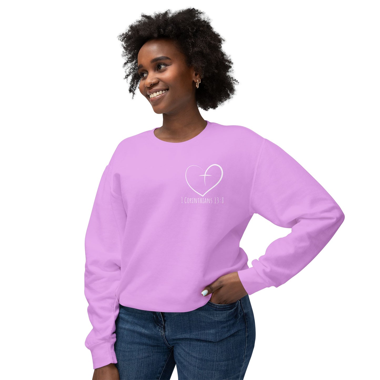 1 CORINTHIANS 13:8 CREWNECK