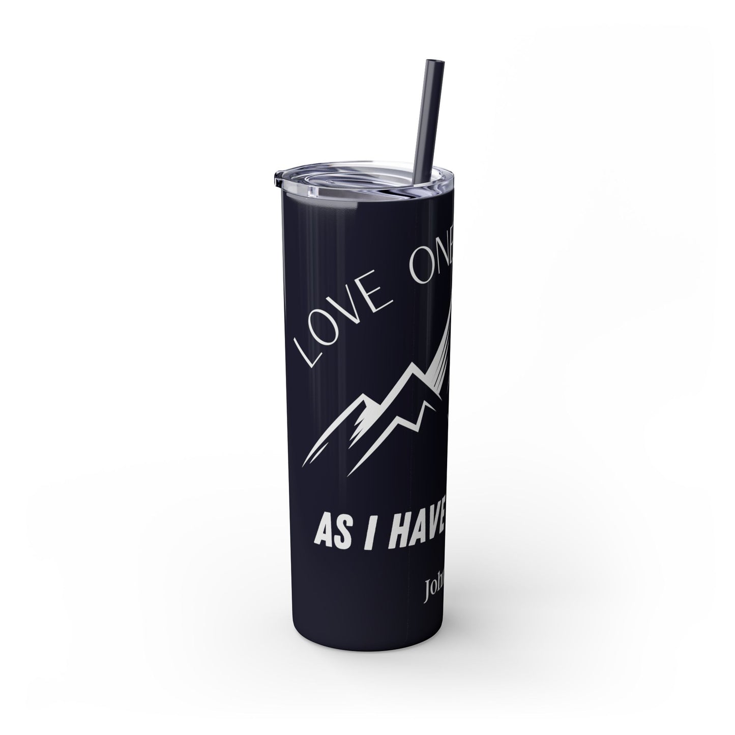 JOHN 13:34 SKINNY TUMBLER WITH STRAW, 20oz