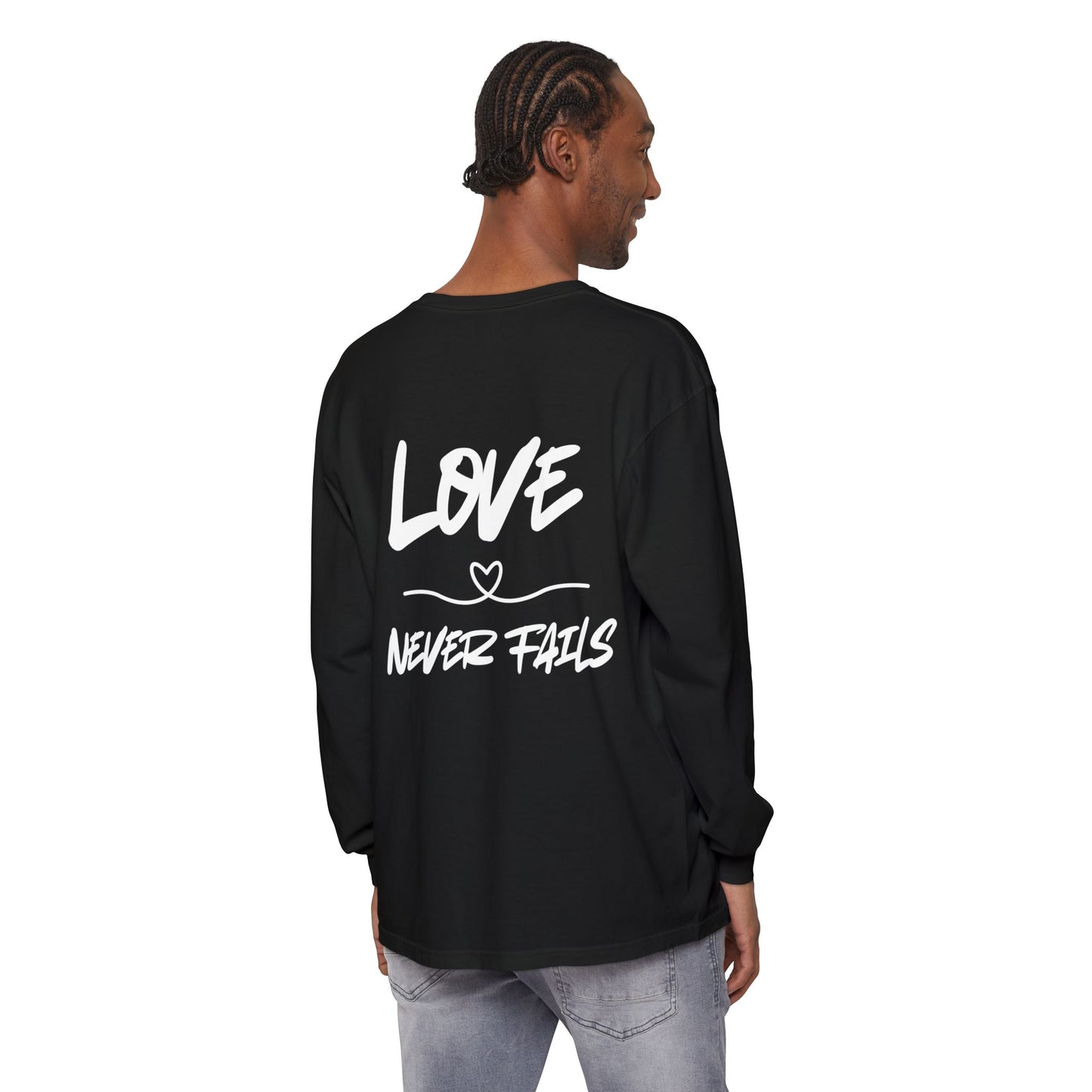 1 CORINTHIANS 13:8 LONG-SLEEVE SHIRT