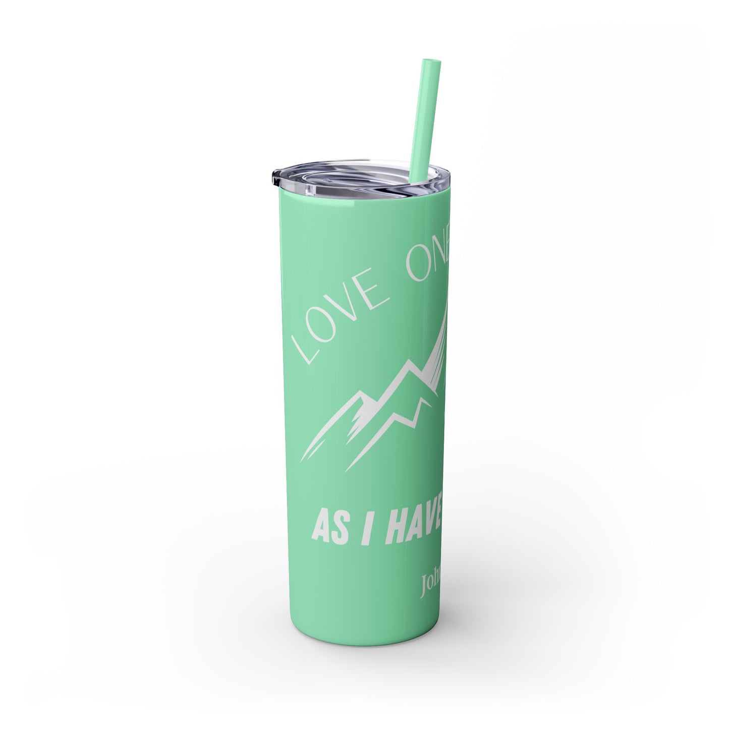 JOHN 13:34 SKINNY TUMBLER WITH STRAW, 20oz