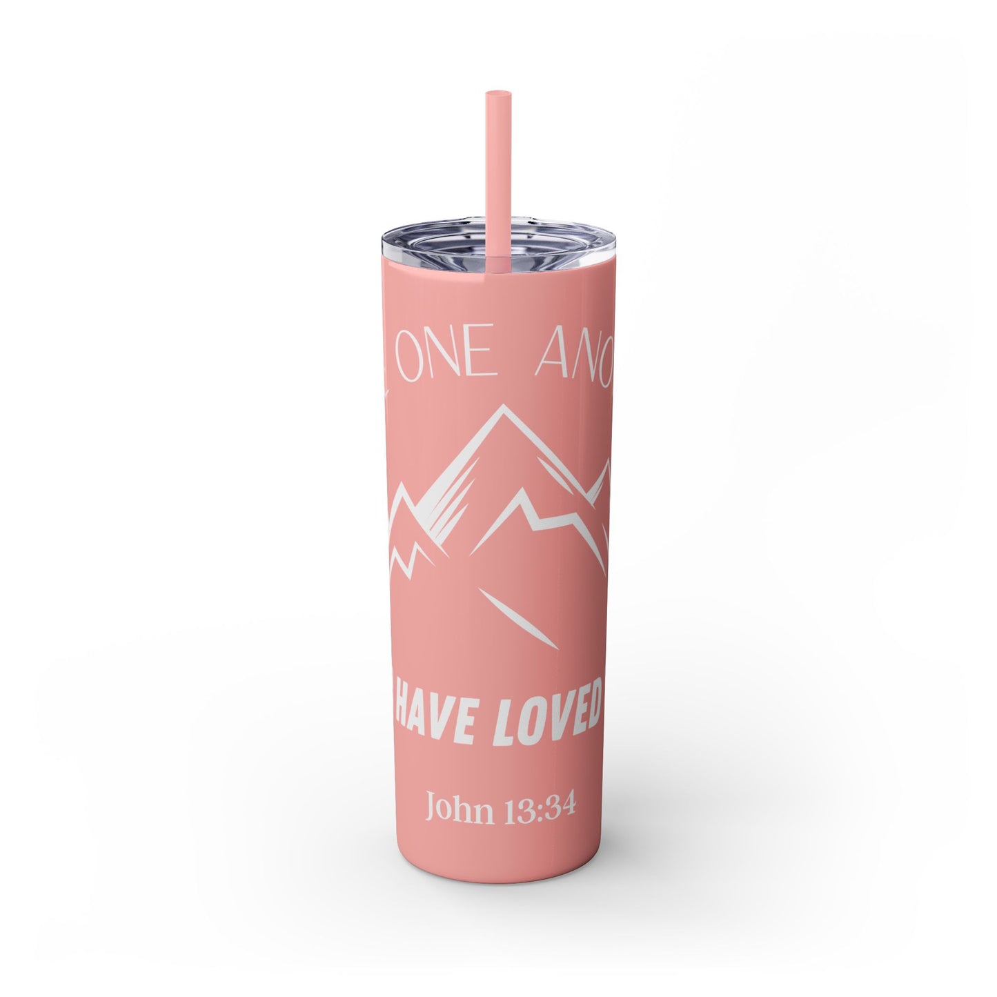 JOHN 13:34 SKINNY TUMBLER WITH STRAW, 20oz