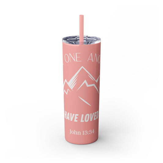 JOHN 13:34 SKINNY TUMBLER WITH STRAW, 20oz