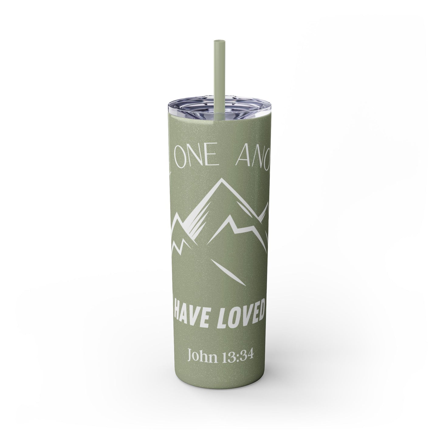 JOHN 13:34 SKINNY TUMBLER WITH STRAW, 20oz