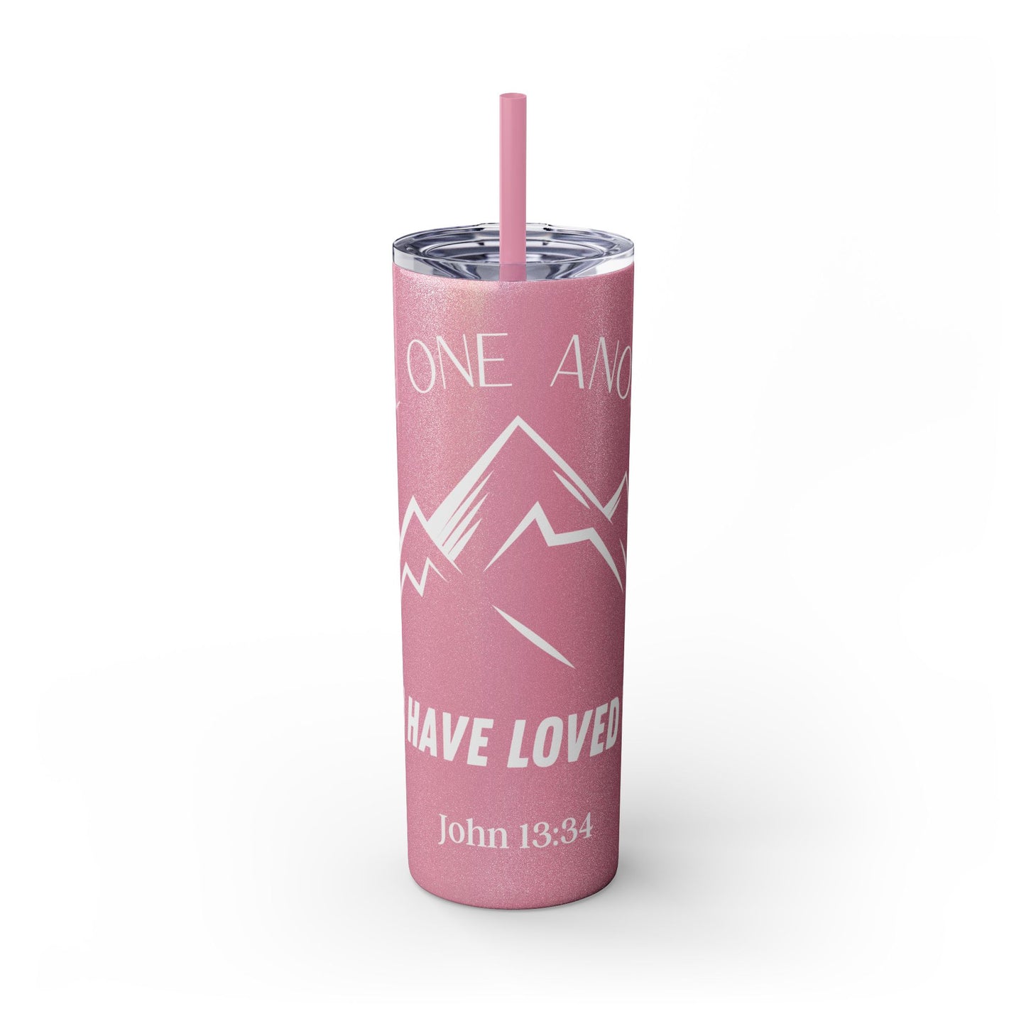 JOHN 13:34 SKINNY TUMBLER WITH STRAW, 20oz