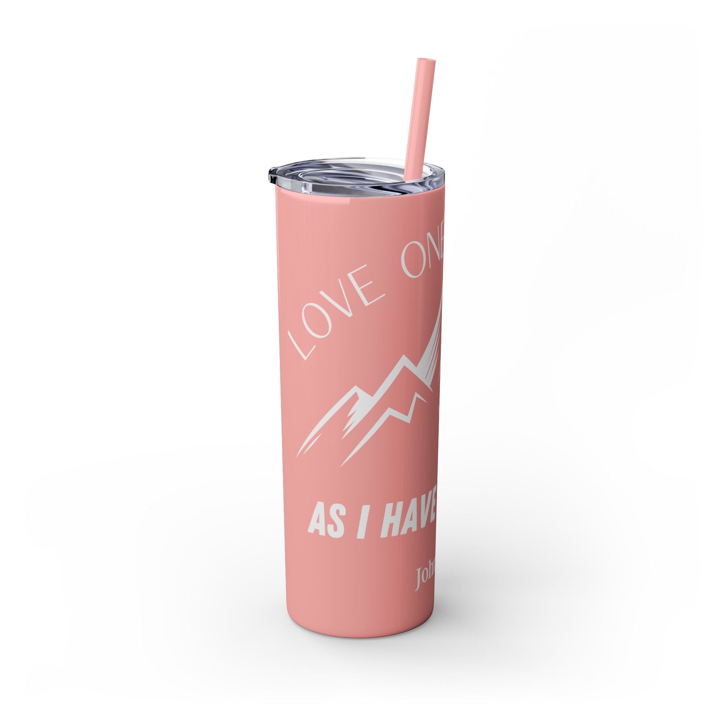 JOHN 13:34 SKINNY TUMBLER WITH STRAW, 20oz