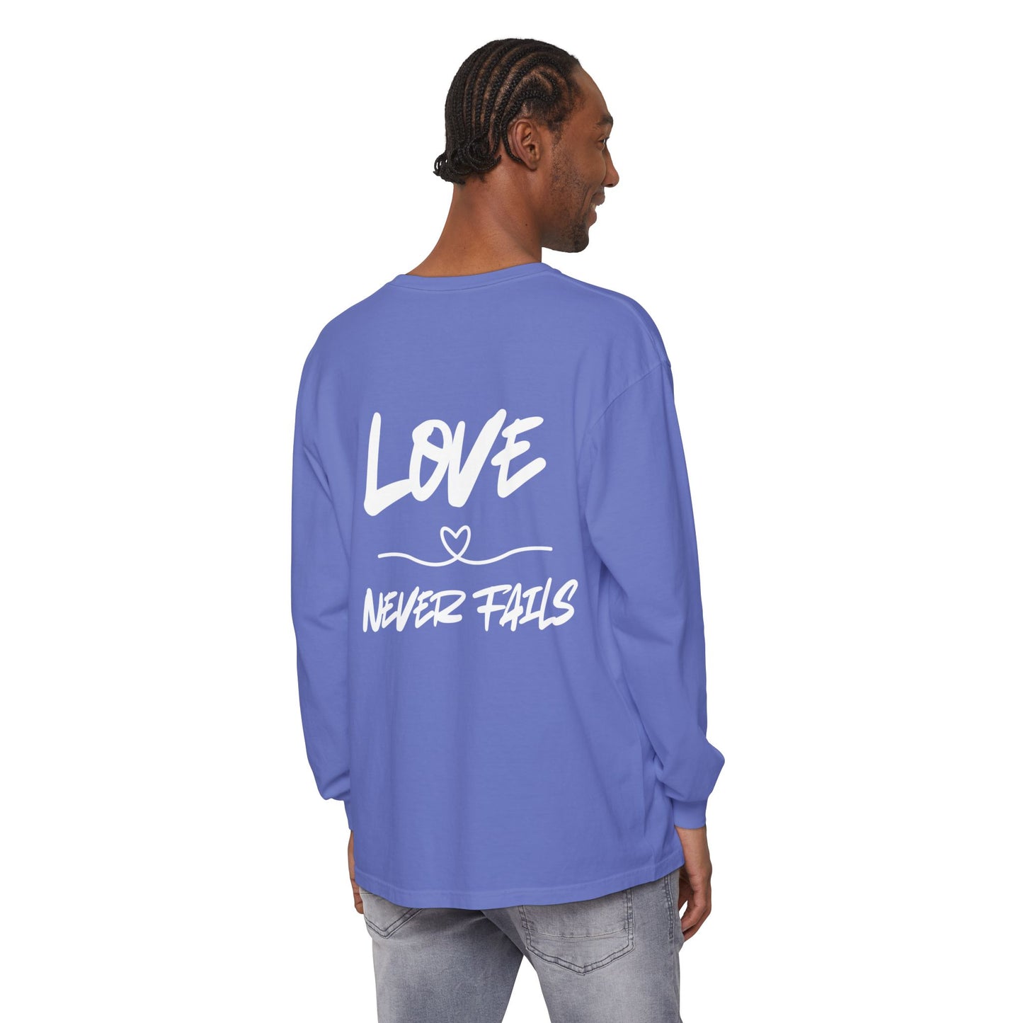 1 CORINTHIANS 13:8 LONG-SLEEVE SHIRT