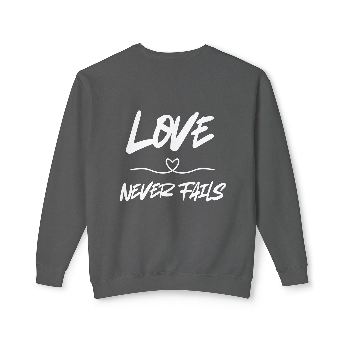 1 CORINTHIANS 13:8 CREWNECK