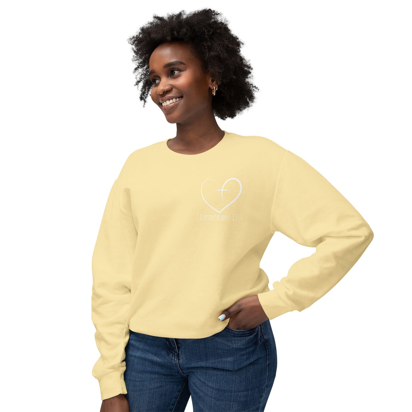 1 CORINTHIANS 13:8 CREWNECK